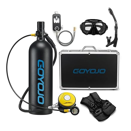 Scuba Tank Diving Gear 2L Mini Scuba Tank Oxygen Cylinder 25-30 Minutes Underwater Breathing Diving Tank Kit for Exploration Emergency Rescue Snorkeling Fishing Professional and Amateur Divers