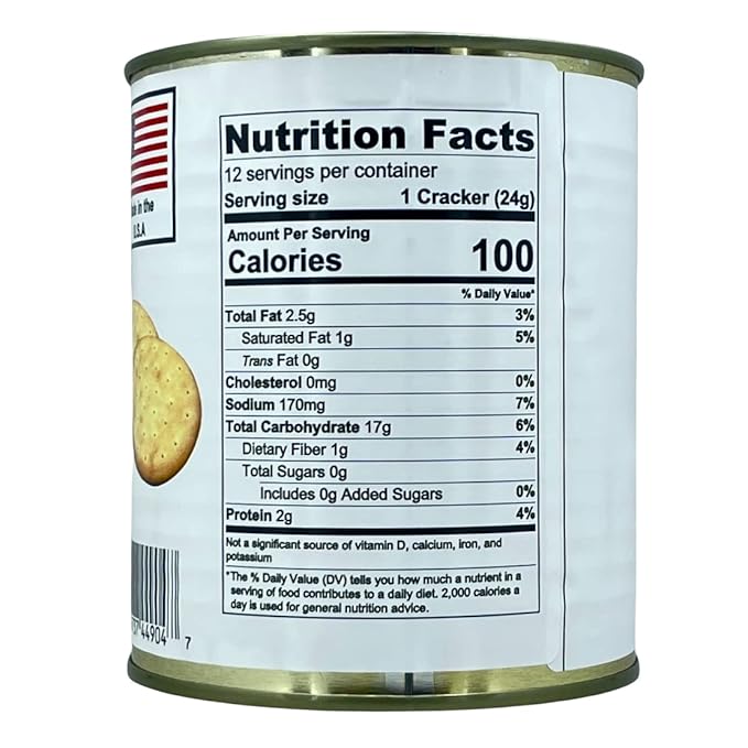 Future Essentials Pilot Bread Survival Crackers – Emergency Food Supply – 30-Year Shelf Life – Ready to Eat Hardtack Biscuits – #2.5 Can, Made in USA, 12 Crackers per Can, Pack of 12