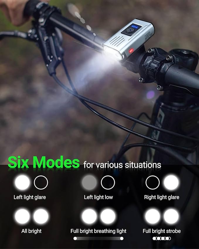 Victoper Bike Light, High Lumens Super Bright Bicycle Lite, 6+4 Modes USB Rechargeable Bike Headlight & Taillight Set, Waterproof Safety Bike Front & Rearlight for Road, Mountain, Night Riding