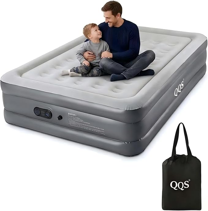 Air Mattress Twin with Built-in Pump, 18'' Raised Inflatable Bed, 660lb Heavy Duty Support Blow Up Mattress with Bag for Guest, Home & Camping