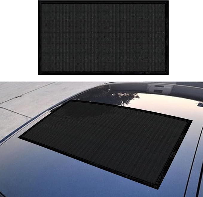 YoRise Magnetic Car Sunroof Sun Shade Breathable Mesh, Auto Moonroof UV Rays & Bug Protection Screen, Quick Install Vehicle Roof Window Shield Cover Accessories for Camping, Parking (Black)