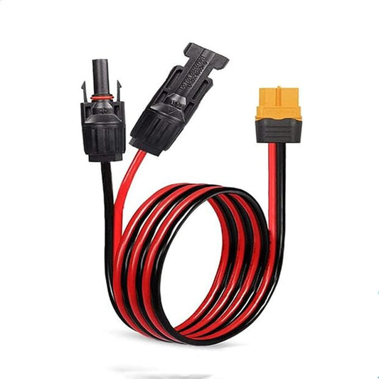 12AWG XT60 to MC-4 Solar Charging Cable 10FT IP67 Waterproof - 30A High Current Adapter for EcoFlow Power Stations (RV/Camping/Emergency)