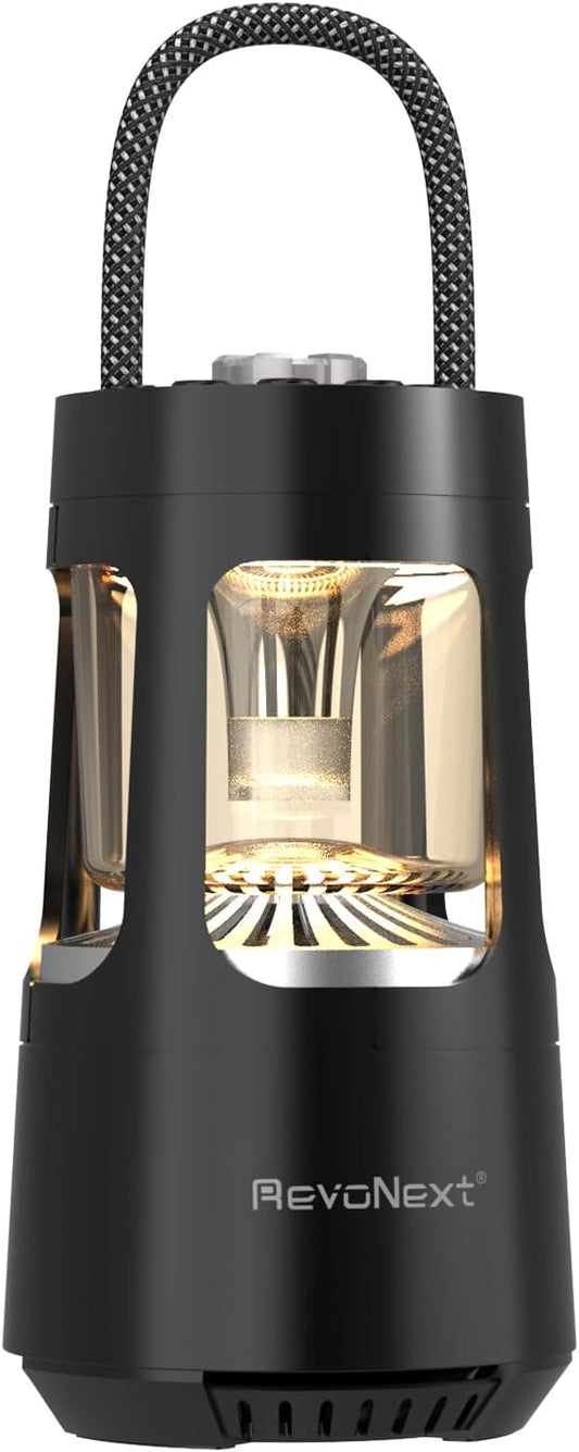 LED Camping Lantern Rechargeable,Outdoor Bluetooth Speakers, 4000mAh ,IPX4 Waterproof ,Dimmable Tent Lights for Power Outages, Decorations for Party Garden Patio/Pool (Black)