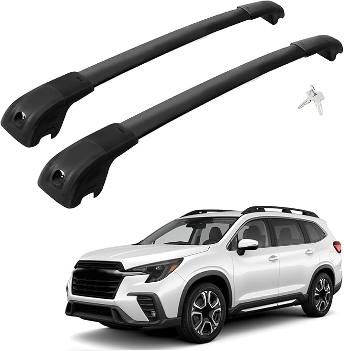 Car Roof Rack Cross Bars Compatible with 2019-2025 Subaru Ascent (for Raised Side Rails), Aluminum Lockable Roof Cross Bars for Kayak Bike Rooftop Cargo Carrier Bag Basket Luggage