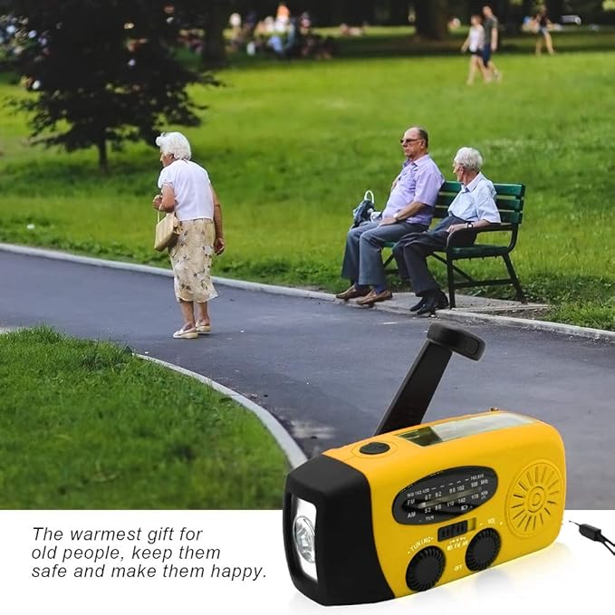 Portable Solar Emergency Weather Radio Upgrade Hand Crank AM/FM NOAA Survival Radio with 2000mAh Cellphone Charger LED Flashlight Battery Indicator for Home Camping Earthquake
