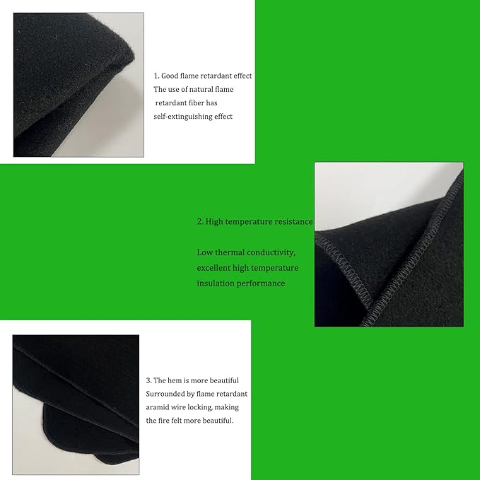 23.6" × 31.5" Welding Fireproof Blanket Large Flame Retardant Pad Outdoor Camping BBQ Emergency Supplies for Stove Grill Heat Insulation Carbon Felt Ground Table Protective Pad