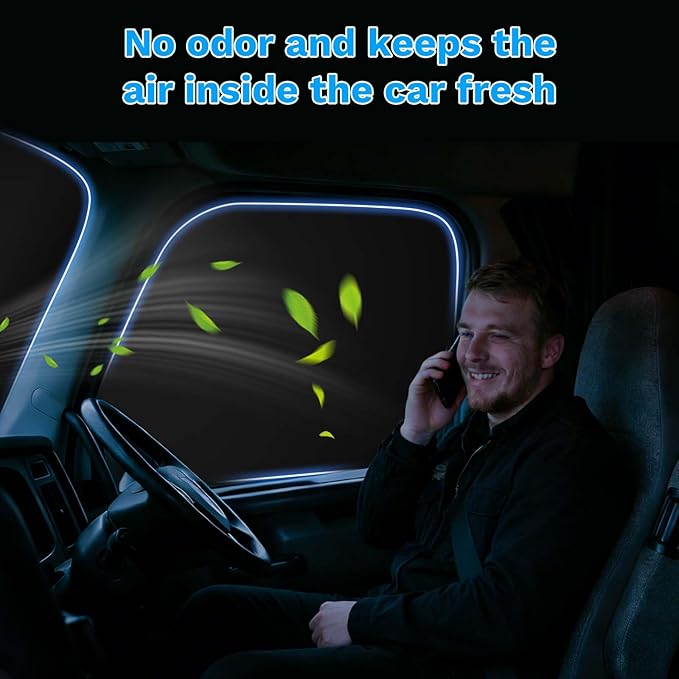 KUST Full Coverage Window Shades for Volvo VN/VNL 2002-2025, VNR/VAH/VNX 2020-2025 (No Need Suction Cups) Accessories, Window Cover UV Keep Your Car Cool Easy Install Full Set 3PCS