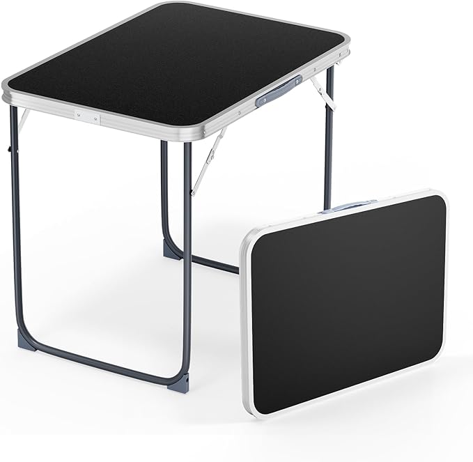 VINGLI 2.3FT Small Camping Table，Portable Camping Table with Carrying Handle, Picnic Table Foldable Table Essentials for Indoor Outdoor