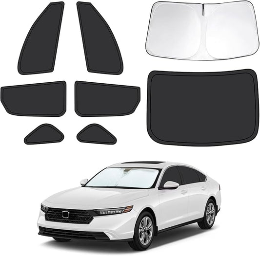 8pcs Car Window Shades for Honda Accord 2023 2024 2025, Full Car Window Covers for Privacy, Sunshades for Accord Front Rear Windshield Side Windows to Block UV and Protect Privacy