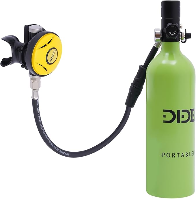 1L Scuba Diving Tank,Mini Diving Tank 15-20 Min Underwater Breath Device Portable Diving Oxygen Tank Kit, Refillable Oxygen Cylinders for Emergency Rescue Underwater Exploration