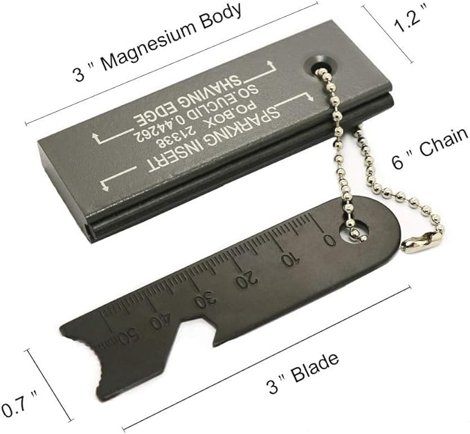 Magnesium Fire Starter Waterproof Fire Steel for Camping, Hiking, Hunting, Backpacking,Outdoor Survival fire Striker Kit(4 Pack)