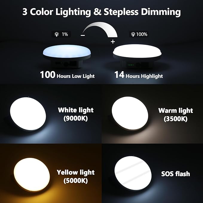 Camping Lantern 10500mAh Rechargeable Battery, 30W 4000LM Ultra Bright LED Hanging Light with 3 Lighting Color Modes, Waterproof Portable Tent Lighting for Outdoor Emergency & Hiking(Remote)