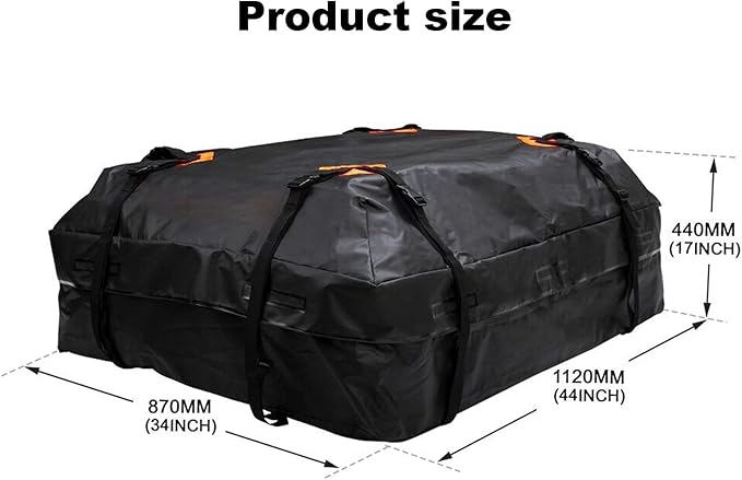 600D Waterproof Cargo Carrier Universal Luggage Bag Storage Cube Bag for Travel Camping, Black