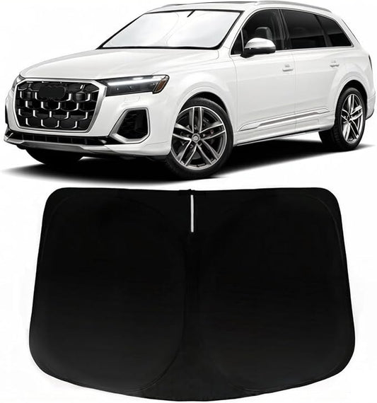 Windshield Sun Shade for Audi Q7 2026 2025-2016, Car Front Window Sunshade with 240T Sun Visor Protector Blocks UV Rays Heat Sun Shield Accessories
