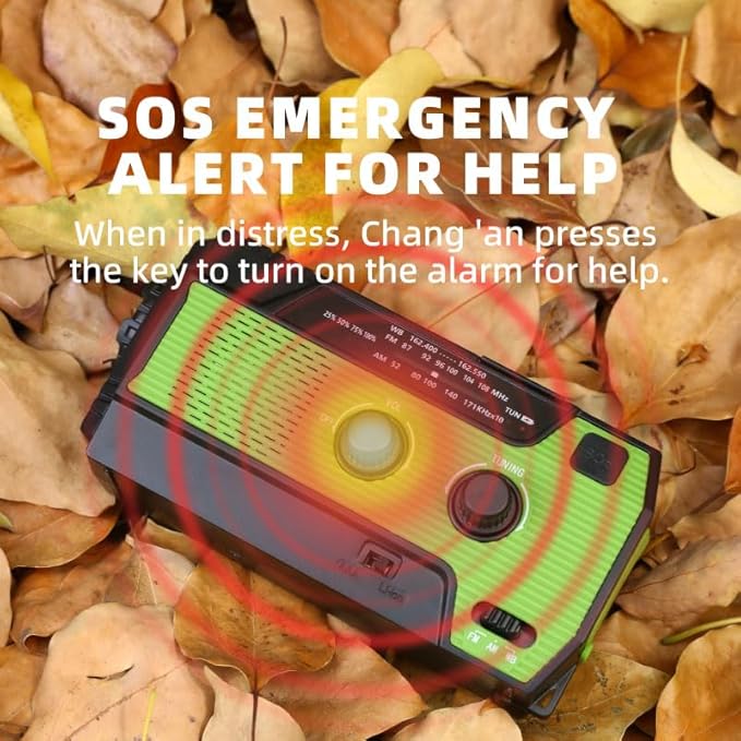 B S Hand Crank Solar Emergency Radio with AM/FM/NOAA,Flashlight and SOS Siren for Home, Outdoor & Indoor