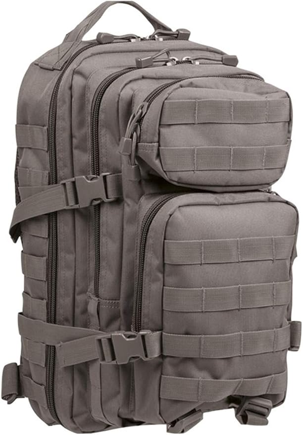 Mil-Tec Unisex Assault Pack - Rugged Durable Lightweight Ergonomic Versatile Tactical Outdoor Camping Hiking Backpack with Adjustable Padded Shoulder Straps & MOLLE Loops, Urban Gray, 20L