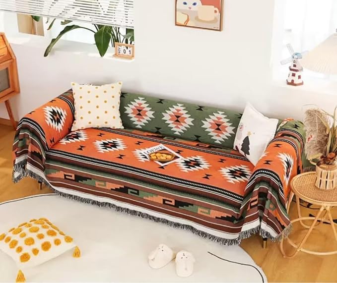 Lqprom Southwest Throw Blankets Aztec Southwestern Throws Cover Boho Native American Blankets for Gift Sofa Table Bed Living Room Decor Outdoor Camping Picnic Tent Beach Car Traveling 51"x63"