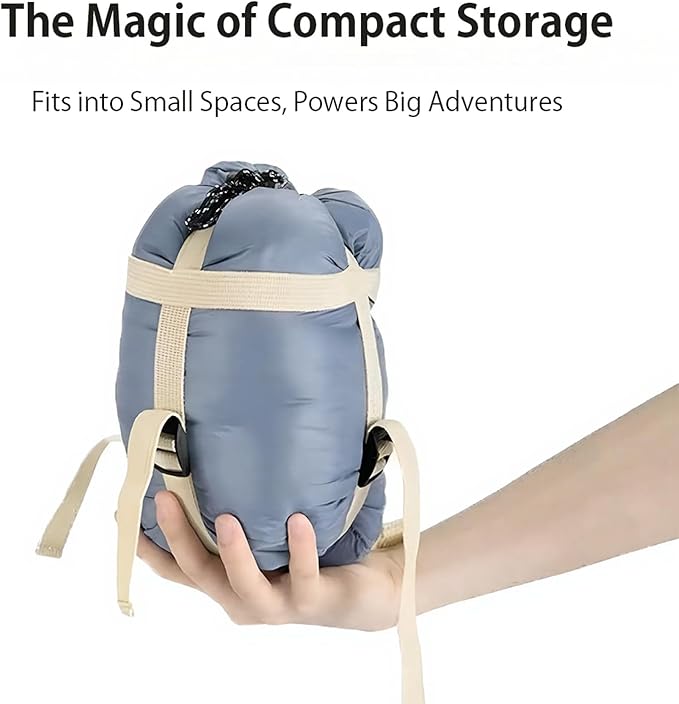 Compact Ultra Lightweight Sleeping Bag Envelope Backpacking Bag with Compression Sack for Adults Warm Weather Camping, Traveling, Hiking