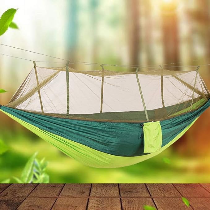 KEPEAK Camping Hammock with Net Netting, Single & Double Tree Hammock Net, Lightweight Nylon Portable Hammock for Backpacking, Camping, Travel, Beach, Yard