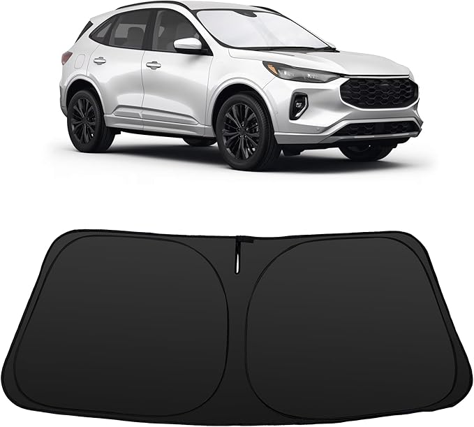 Windshield Sun Shade Accessories Compatible with 2020-2026 2024 2023 2022 2021 2020 Escape S, SE, SE Sport Hybrid, SEL, Titanium for Ford Foldable Sunshade Sun Visor Blocks UV