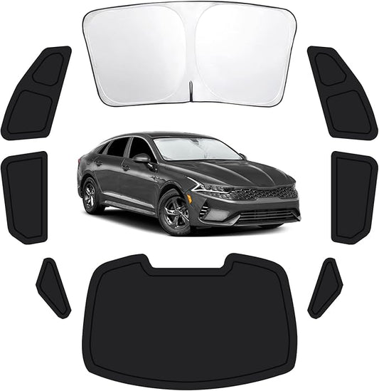 8PCS Car Window Shades for KIA K5 2021-2024, Window Covers for K5 Windshield Side Rear Windows, Full Set Privacy Protection Car Sunshade with UV Blocking for Camping Napping