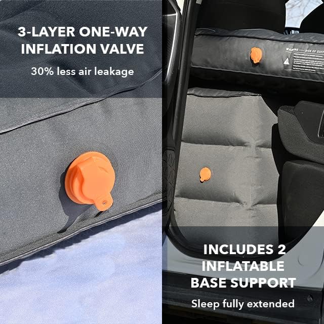 D-Hive Shortened Length - Unbeatable Durability SUV Air Mattress for Car Camping, Durable Extra Thick 300D Oxford Fabric, Quick Easy Set-Up w/Electric Pump, Car Mattress with Base Extenders 180cm
