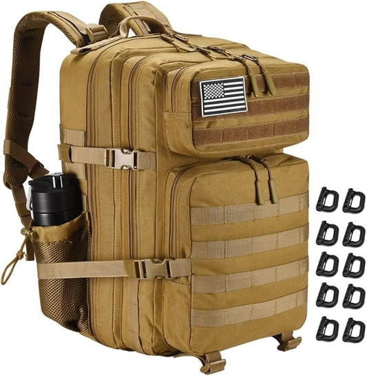 45L Tactical Backpack for Men Women, Military Assault Pack with MOLLE, Large 3 Day Bug Out Bag for Hiking Camping