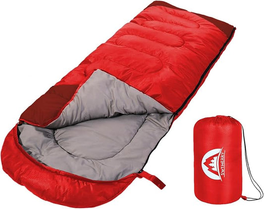 SWTMERRY Sleeping Bag 3 Seasons (Summer, Spring, Fall) Warm & Cool Weather - Lightweight,Waterproof Indoor & Outdoor Use for Kids, Teens & Adults for Hiking and Camping