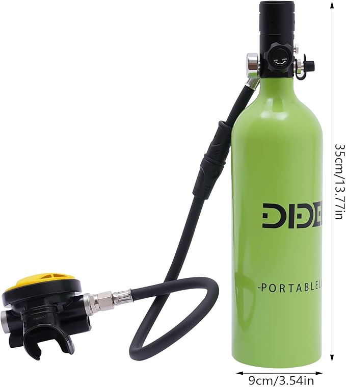 1L Mini Scuba Tank Underwater Dive, Portable Lung Diving Tank, Underwater Breathing Device Kit, Refillable Oxygen Cylinders for Emergency Rescue Underwater Exploration