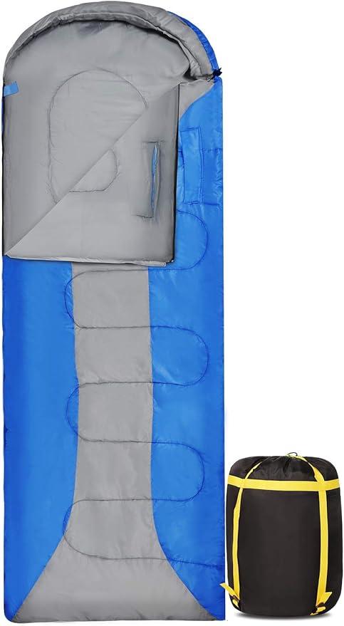 REDCAMP Lightweight Sleeping Bag with Armholes, 81"x27" Warm Weather Sleeping Bag Comfort for Outdoor Camping, Blue
