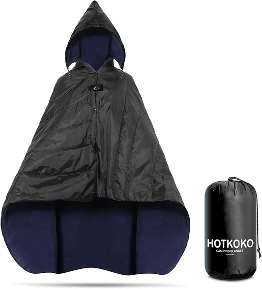 Waterproof Stadium Blanket, Fleece Camping Blanket Soft Warm Wearable Camp Blanket for Outdoor Camping, Picnic, Stadium, Sports, Beach, Car