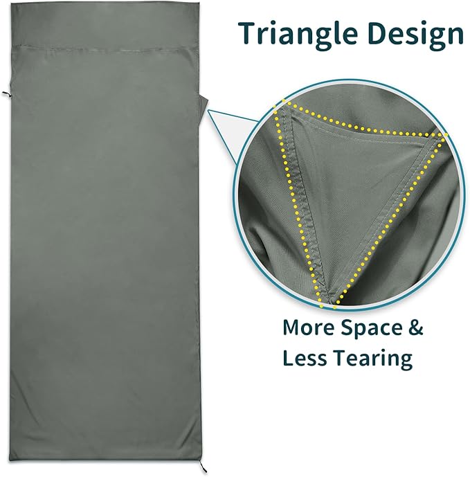 Sleeping Bag Liner,14oz Ultralight Sefl Tan Sleep Sack with 2 Way Zipper, Expose Feet Separately, Adult Sleep Sack & Travel Sheets for Camping, Hiking, Traveling Backpacking,Hotel