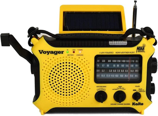 Kaito KA500L 4-Way Powered Emergency AM/FM/SW NOAA Weather Alert Radio with Solar,Dynamo Crank,Flashlight