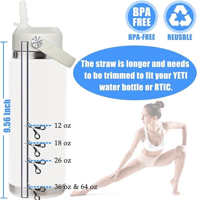 Haloera Straw Lid for Yeti Rambler Bottle - 18 26 36 64 oz, Lid with Straws and Flexible Handle Straw Lid Replacement, Straw Cap Compatible with Yeti Rambler Water Bottle Accessories