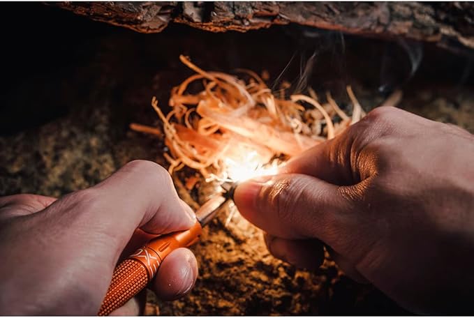 Exotac nanoSTRIKER XL Self Contained Ferrocerium Fire-Starter with Stainless Steel and Tungsten Carbide Striker, Waterproof 1/4 in. Ferro Rod Produces Up To 3,000 Fire-Starting Strikes