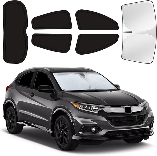 for Honda HR-V 2016-2022 Car Window Shades, 6pcs Privacy Sun Shade Set for Front Windshield Side and Rear Windows, Full Window Covers Keeps Vehicle Cool for Camping Napping