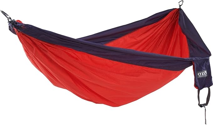 ENO SingleNest Hammock - Lightweight, 1 Person Portable Hammock - for Camping, Hiking, Backpacking, Travel, a Festival, or The Beach - Red/Navy