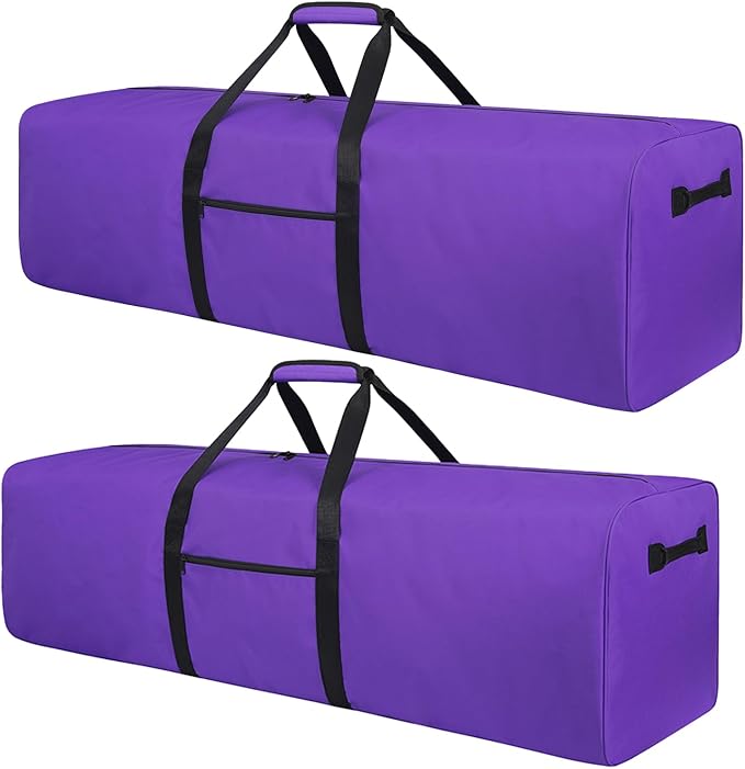 Urbanstand 52 Inch Large Duffle Bag for Travel Camping Sport Equipment Storage Bag with 2-way Lockable Zippers (Purple 2Pack)