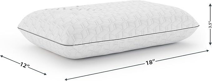 Vaverto Camping Pillow, Medium Firm Memory Foam Travel Pillow, Compressible & Portable, Breathable Washable Cover, Backpacking, Airplane & Car Travel, 12" x 18"