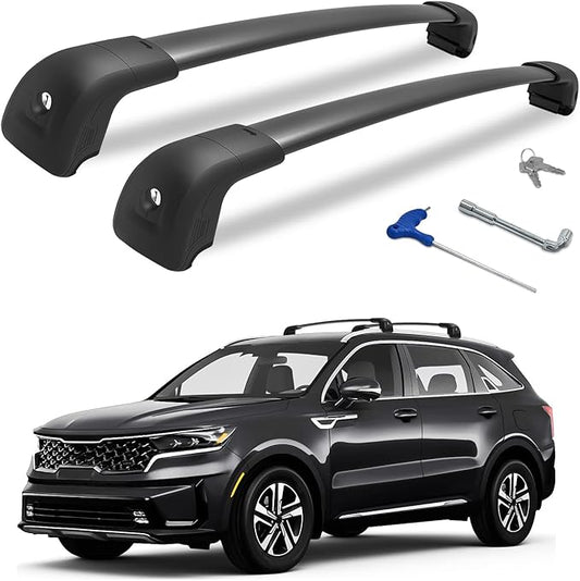 300LBS Roof Rack Cross Bars 300lb Compatible with Kia Sorento and Sorento Hybrid 2021-2026 with Flush Rails,Heavy Duty Lockable Aluminum Roof Rails Crossbars Cargo Bars Carrier Luggage