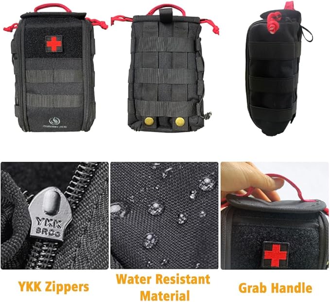 Roaring Fire Dispatch First Aid Kit Pouch, Tactical Molle Utility Pouch for Outdoor Activities and Emergency Uses, EDC Pouches Outdoor Survival Kit