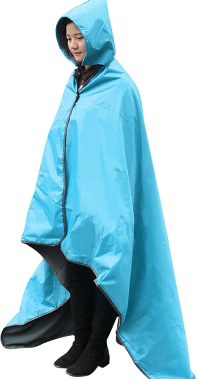 Outdoor Waterproof Camping Blanket - Hooded Fleece Windproof Blanket for Stadium, Sporting Events, Concert, Picnic, Car, Boat - Packable Camp Blanket for Cold Weather, Camping Gear Must Haves…