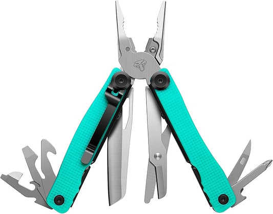 SIUPRO Multitool Pocket Knife for Men Women, Tactical Multi-Tool Pliers, Scissors with Clip, Nylon Sheath, All Safety Locking, Multipurpose Camping Survival Gear, Gifts Ideas