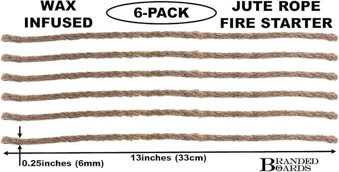 Bushcraft Fire Starter Kits. Ferrocerium Rod, Multi Tool Fire Striker, Waterproof Waxed Jute Rope Tinder, Survival Paracord, Emergency Whistle, Burlap Bag