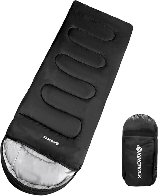 KINGROCK Sleeping Bags for Adults Backpacking Lightweight Waterproof- Cold Weather Sleeping Bag for Adults for Warm Camping Hiking Outdoor Travel with Compression Bags