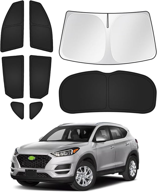 Canvcle Sunshades for Hyundai Tucson 2016-2021 Accessories Windshield Sun Shade Side Rear Window Shade Cover Sun Visor Shield Privacy Protection Keep Vehicle Cool Black 8PCS