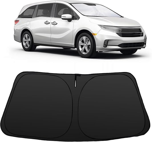 Windshield Sun Shade Custome Fit 2018-2024 2025 2026 Honda Odyssey Accessories LX,EX,EX-L,Touring,Elite Minivan Foldable Window Sunshade Protector Blocks Sun Rays & Heat