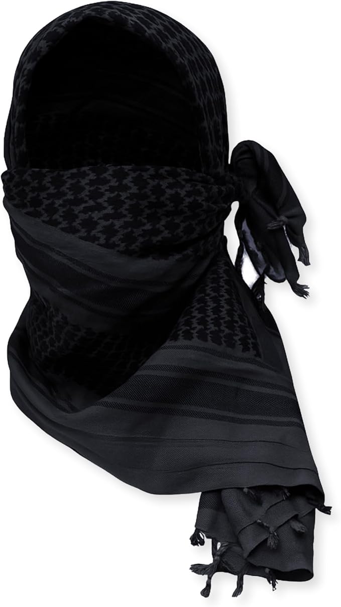 M MCGUIRE GEAR Shemagh Tactical Scarf, Middle Eastern Desert Hood, Bandana, Keffiyeh, Military Style, 100% Cotton, 42" x 42"