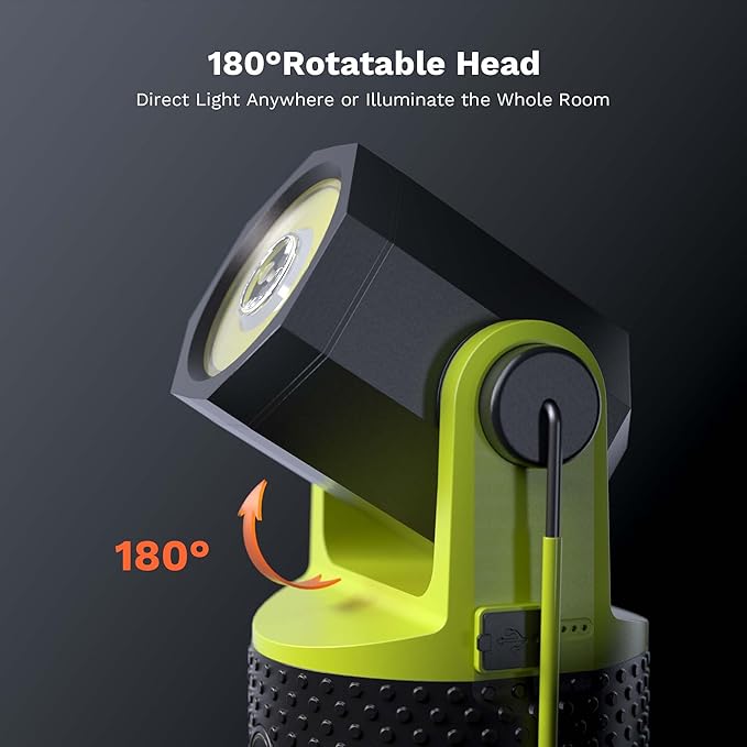 CLAKAP LED Camping Lantern, 3000Lumens Rechargeable 180°Rotatable Flashlight Lantern, Portable Camping Light with 4000mAh Phone Charger, IPX4 Waterproof Lanterns for Power Outages Hurricane