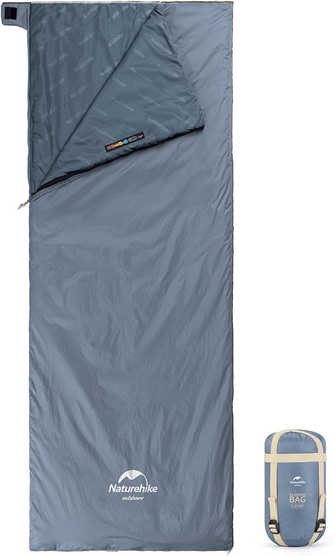Naturehike Ultralight Sleeping Bag - Envelope Lightweight Portable, Waterproof, Comfort with Compression Sack - Great for 3 Season Traveling, Camping, Hiking